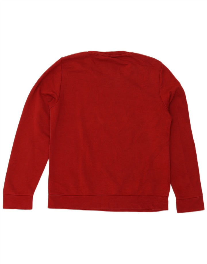 ADIDAS Womens Graphic Sweatshirt Jumper UK 8/10 Small Burgundy Cotton