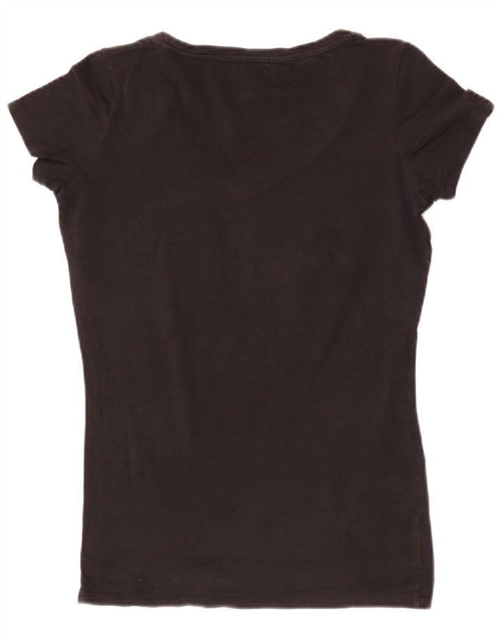 Guess Womens Graphic T-Shirt Top UK 12 Medium Black