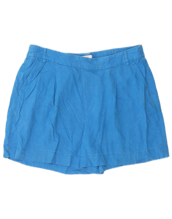 Marks & Spencer Womens Chino Shorts UK 16 Large W38 Blue Linen