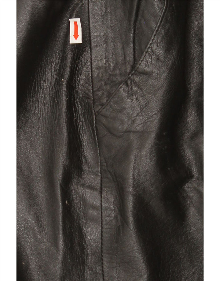 VINTAGE Womens Leather Skirt IT 40 Small W28 Black Vintage Vintage and Second-Hand Vintage from Messina Hembry 