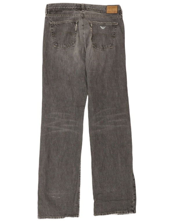 Armani Mens Straight Jeans W29 L33 Grey Cotton