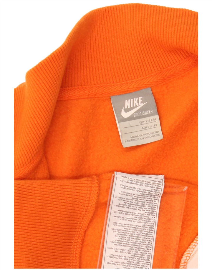 NIKE Boys Tracksuit Top Jacket 12-13 Years Large Orange Colourblock