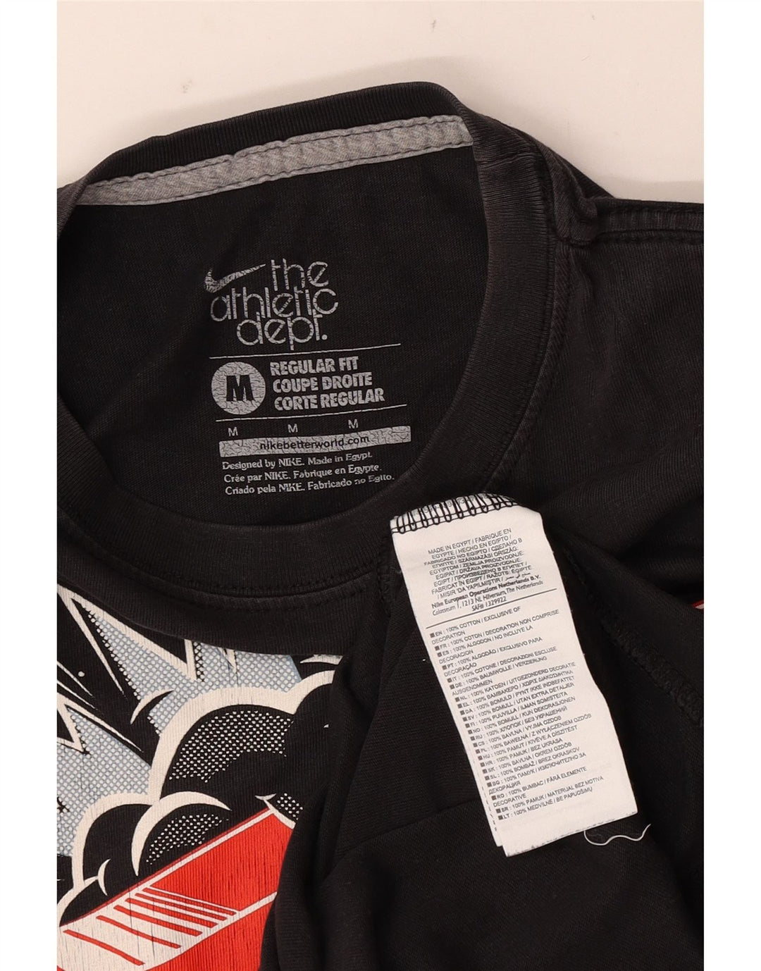 Nike Mens Regular Fit Graphic T-Shirt Top Medium Black Cotton