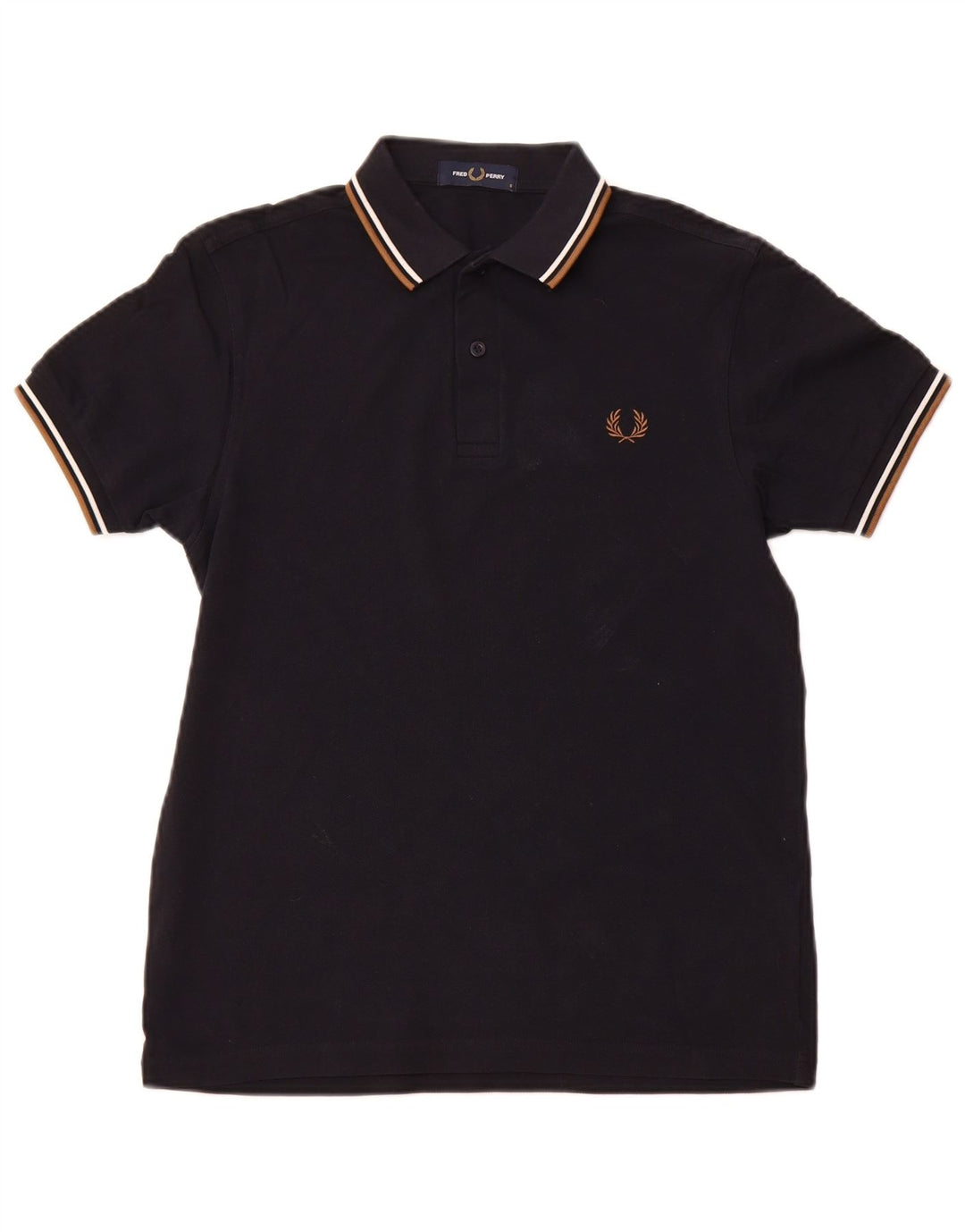 FRED PERRY Mens Polo Shirt Small Navy Blue Cotton