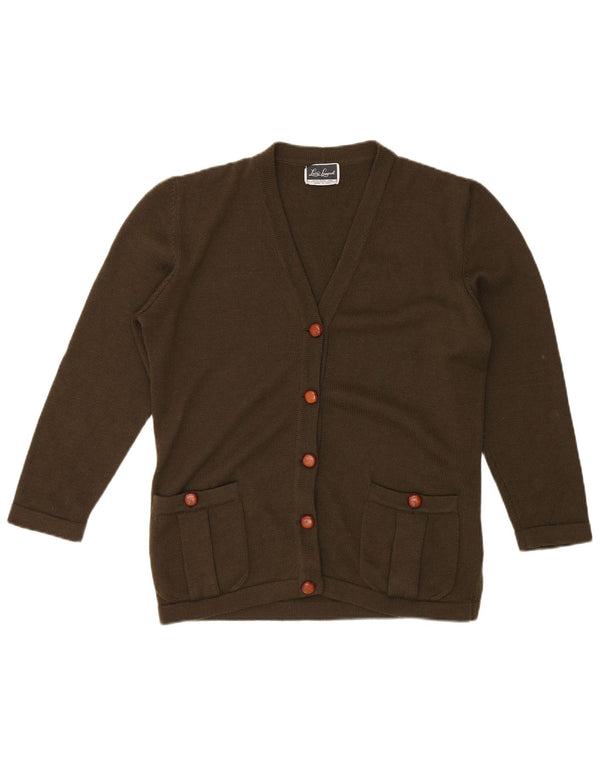 LUISA SPAGNOLI Womens Cardigan Sweater UK 18 XL Khaki Wool