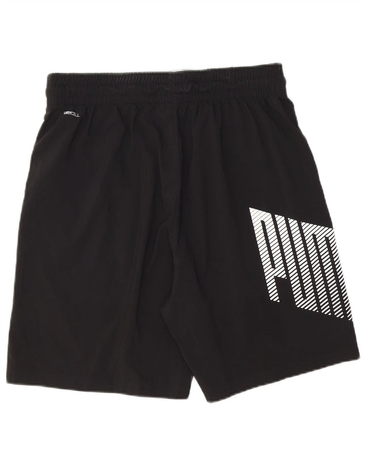 PUMA Mens Graphic Sport Shorts Medium Black Cotton
