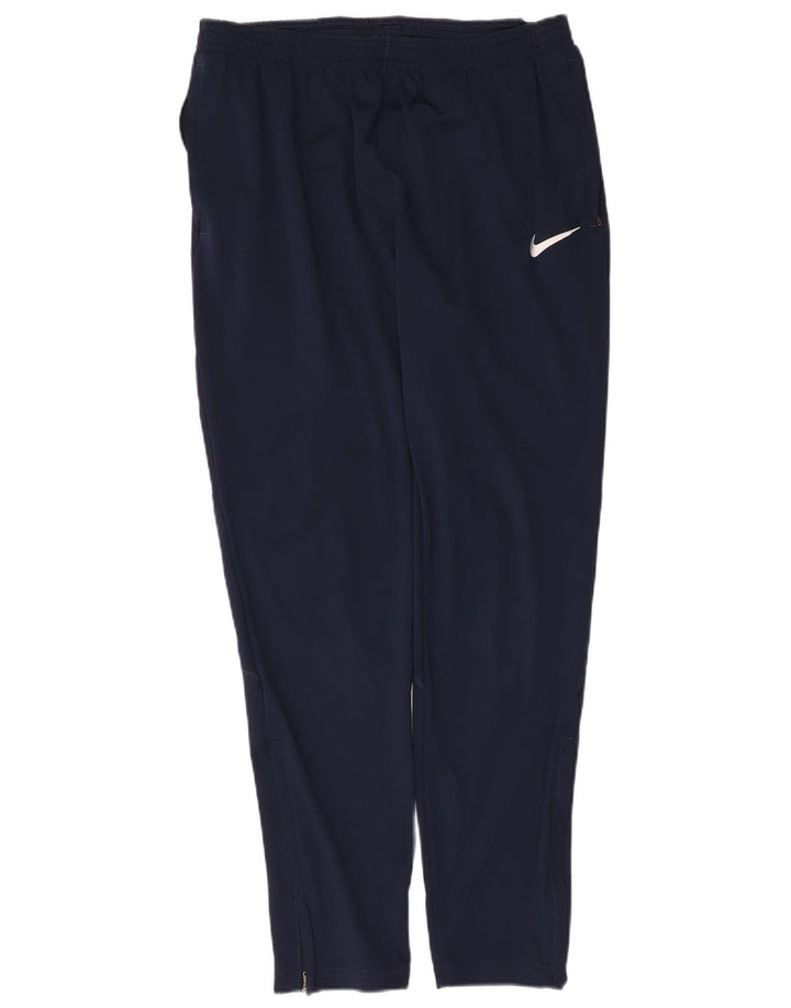 Nike Mens Dri Fit Tracksuit Trousers Large  Navy Blue Polyester
