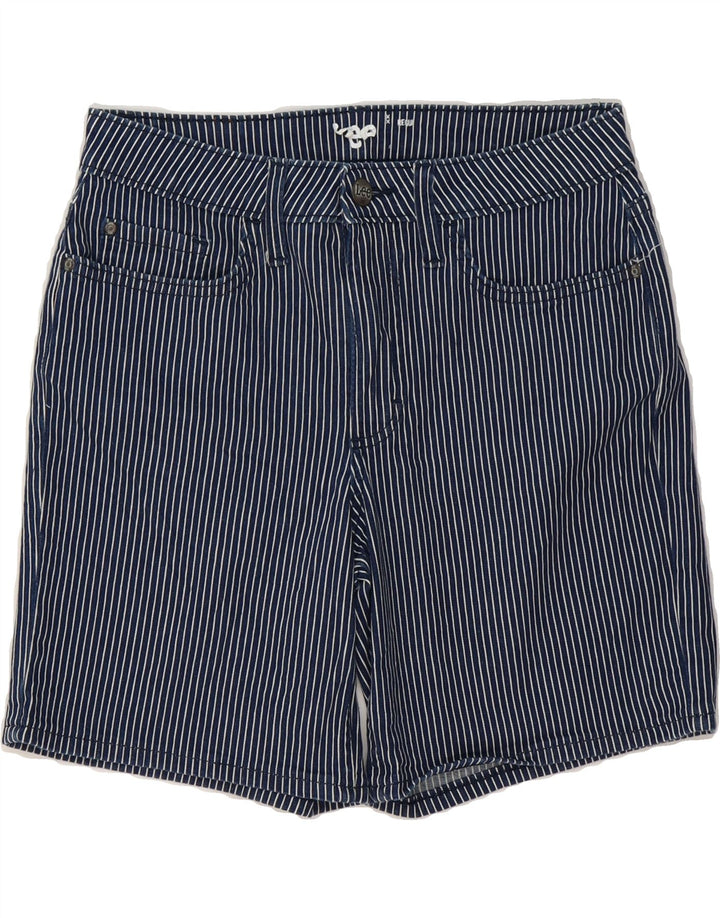 LEE Womens Regular Casual Shorts US 8 Medium W30 Navy Blue Pinstripe Vintage Lee and Second-Hand Lee from Messina Hembry 