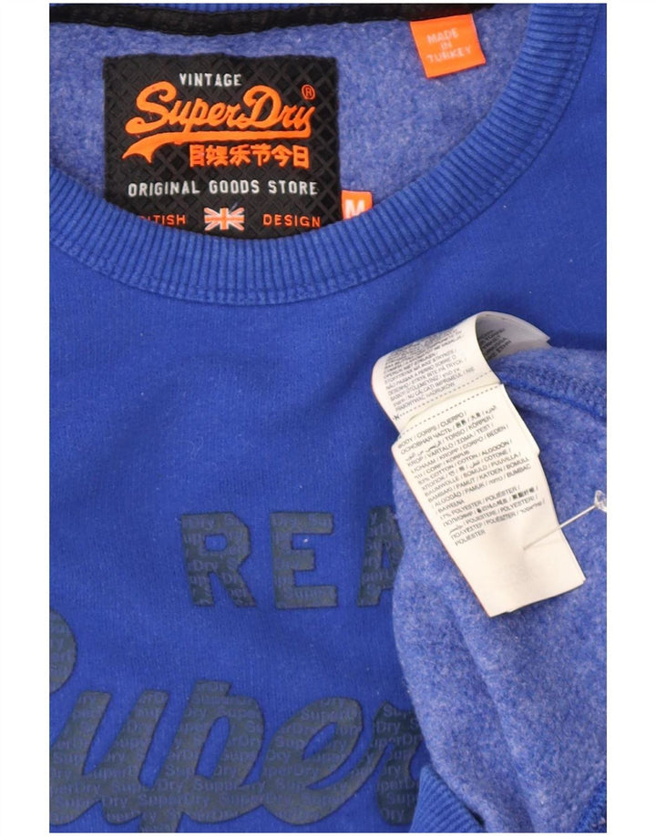 Superdry Mens Graphic Sweatshirt Jumper Medium Blue Cotton