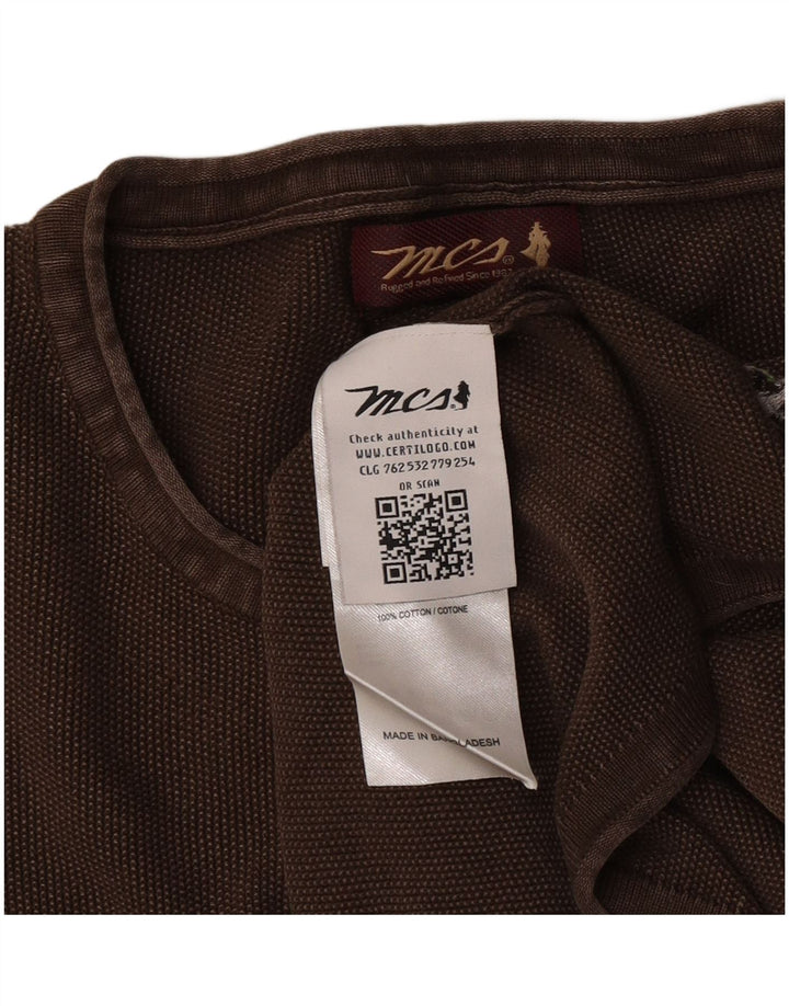 Marlboro Classics Mens Crew Neck Jumper Sweater 2XL Brown Cotton