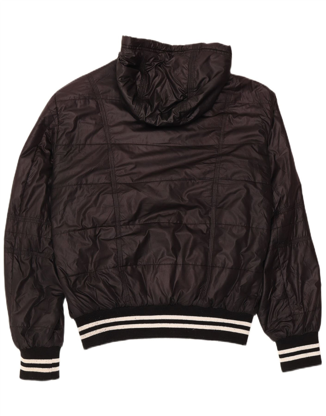 Kappa Mens Hooded Padded Jacket UK 42 XL Black Polyester