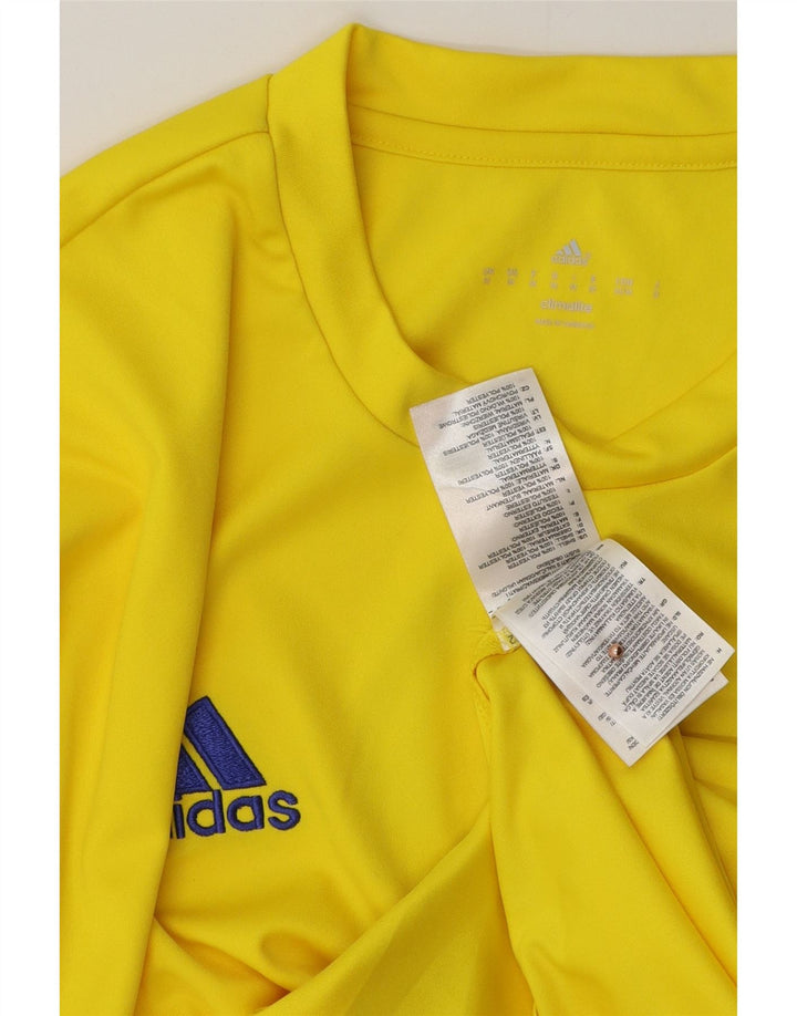 Adidas Mens Climalite Graphic T-Shirt Top Medium Yellow Polyester
