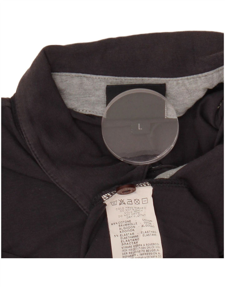 TRUSSARDI JEANS Mens Polo Shirt Large Navy Blue Cotton