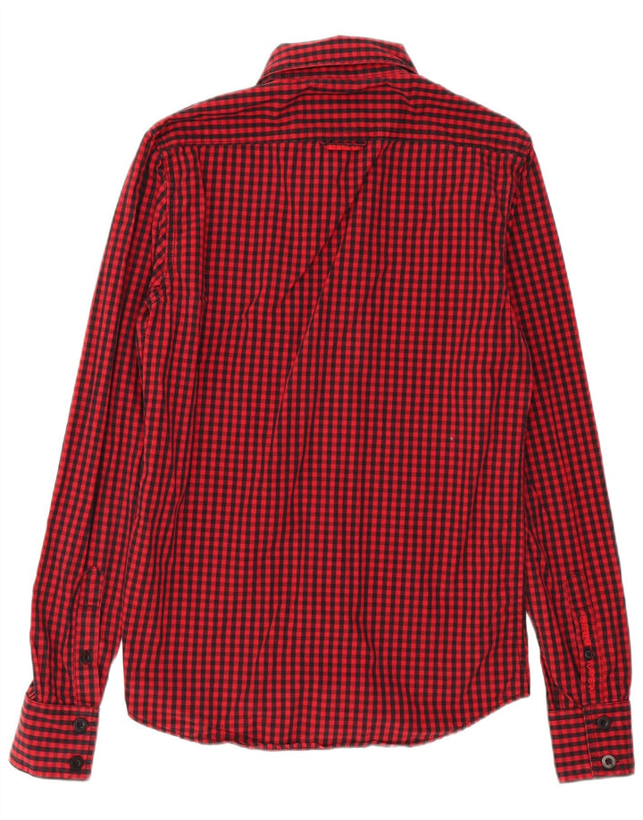 Superdry Mens Checked  Shirt Medium Red Check Cotton Classic