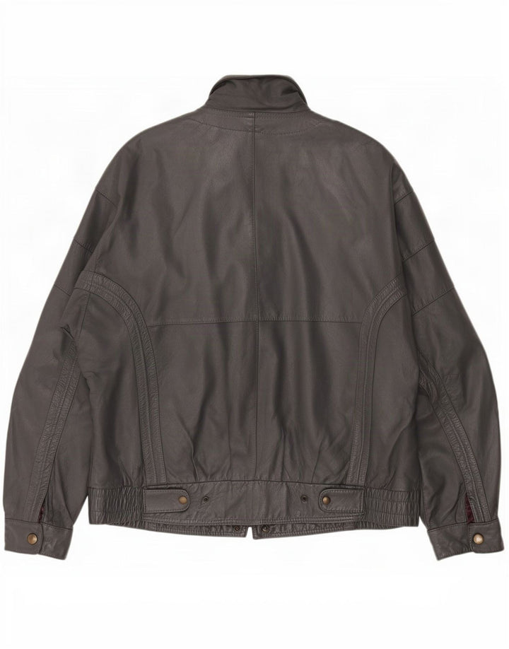 Vintage Mens Leather Jacket IT 50 Large Black