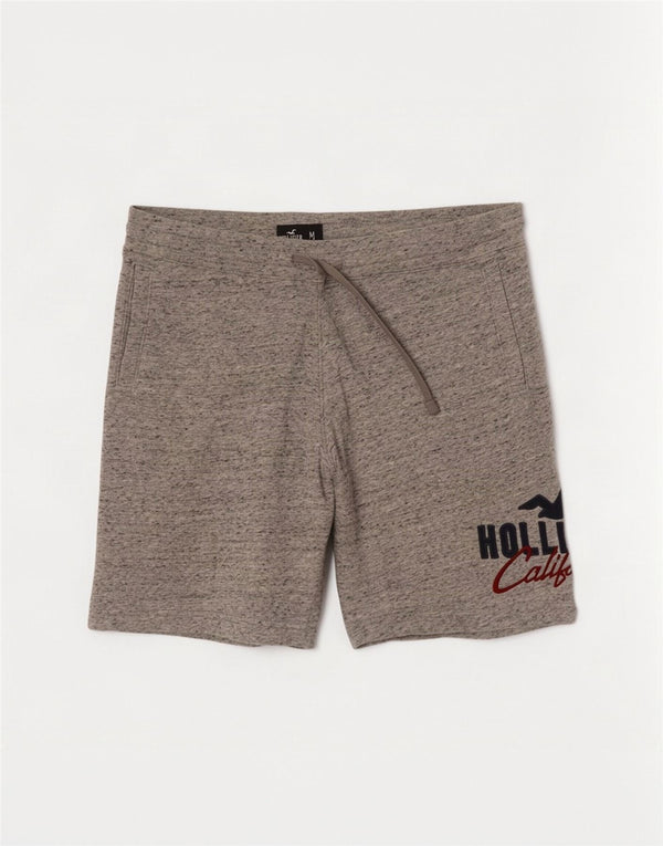 Hollister Mens Graphic Sport Shorts Medium Grey Flecked Cotton