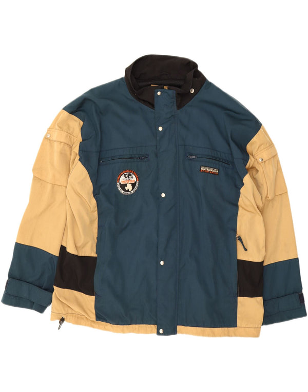 Napapijri Mens Geographic Ski Jacket XL Beige Colourblock Polyamide