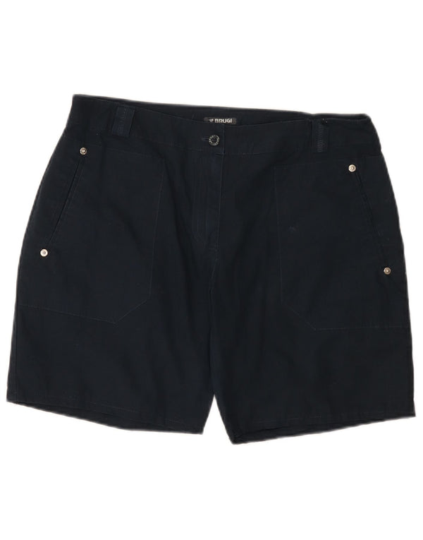 Brugi Womens Chino Shorts UK 14 Large W32 Navy Blue Cotton