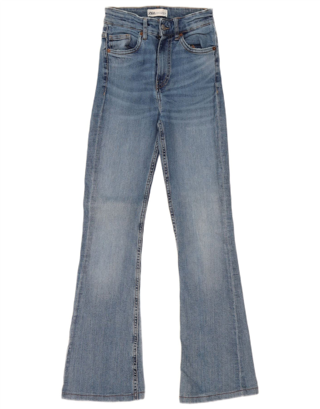 Zara Womens Flared Jeans EU 34 2XS W24 L31 Blue