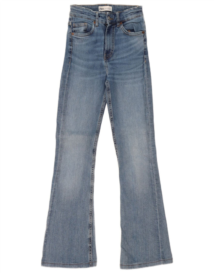 Zara Womens Flared Jeans EU 34 2XS W24 L31 Blue