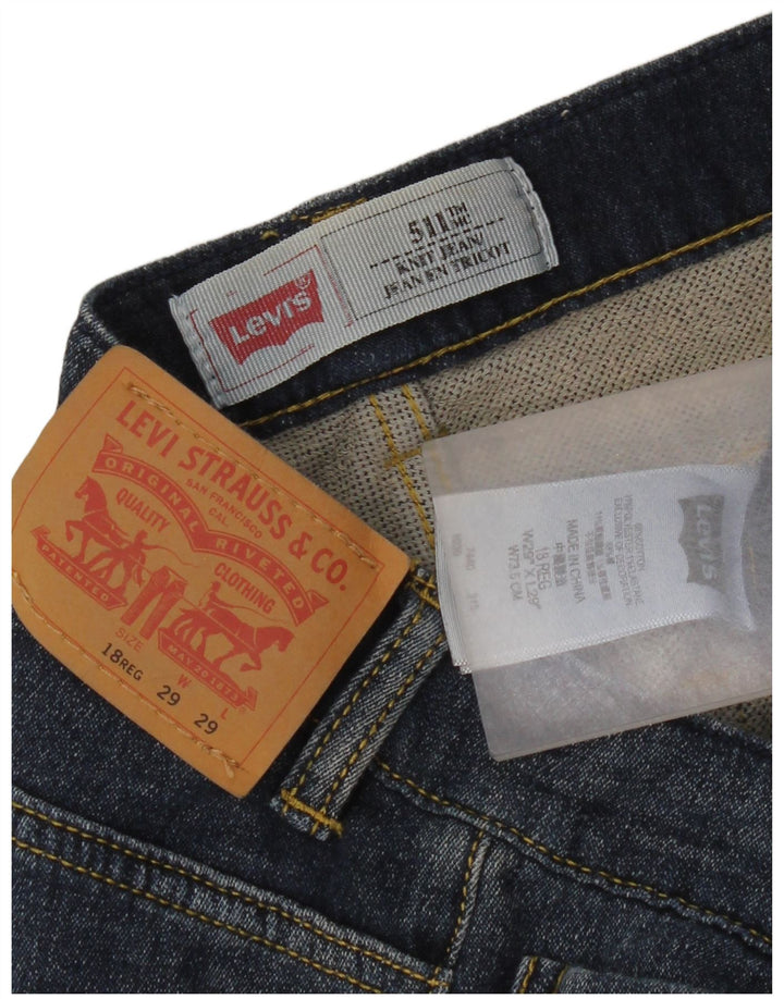 Levi's Boys 511 Slim Jeans 15-16 Years W29 L29 Blue Cotton
