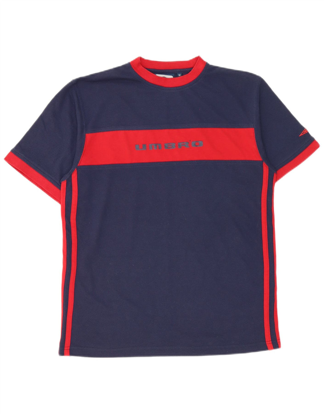 Umbro Mens Graphic T-Shirt Top Medium Navy Blue Colourblock Polyester