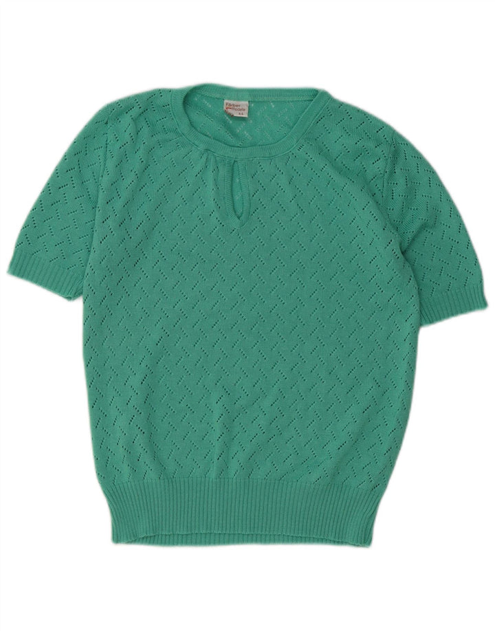 Vintage Womens Crew Neck Jumper Sweater IT 44 Medium Green Polyacrylic