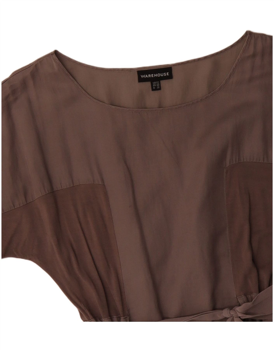 WAREHOUSE Womens Batwing Maxi Dress UK 12 Medium Grey Colourblock Cotton