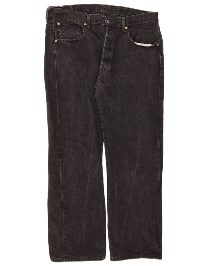 Levi's Mens 501 Straight Jeans W38 L30 Black Cotton