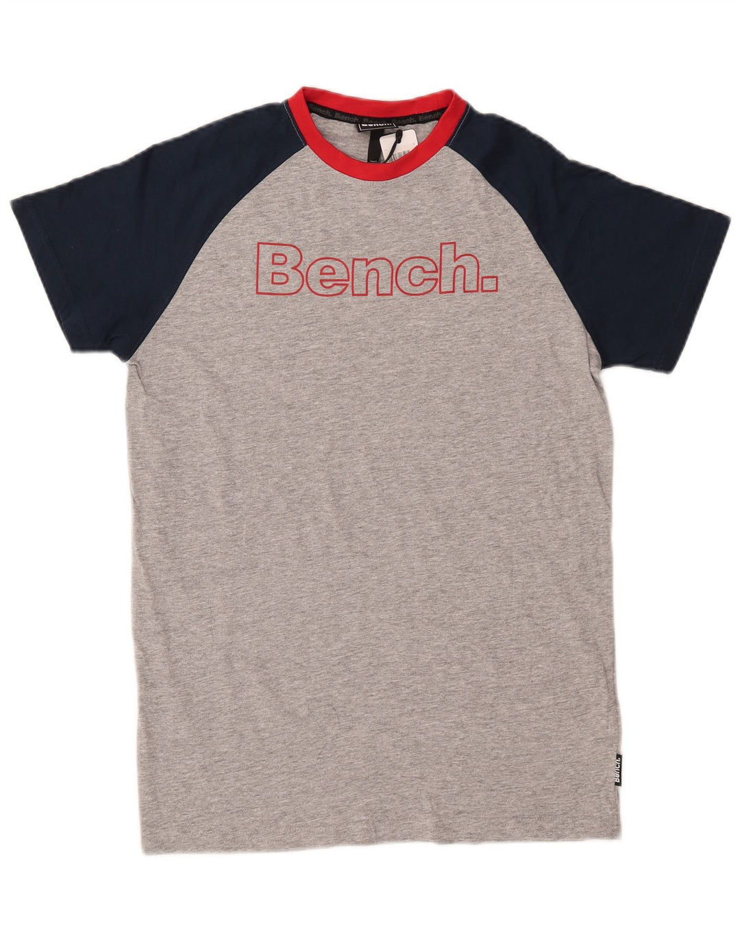 BENCH Boys Graphic T-Shirt Top 12-13 Years Grey Colourblock Cotton