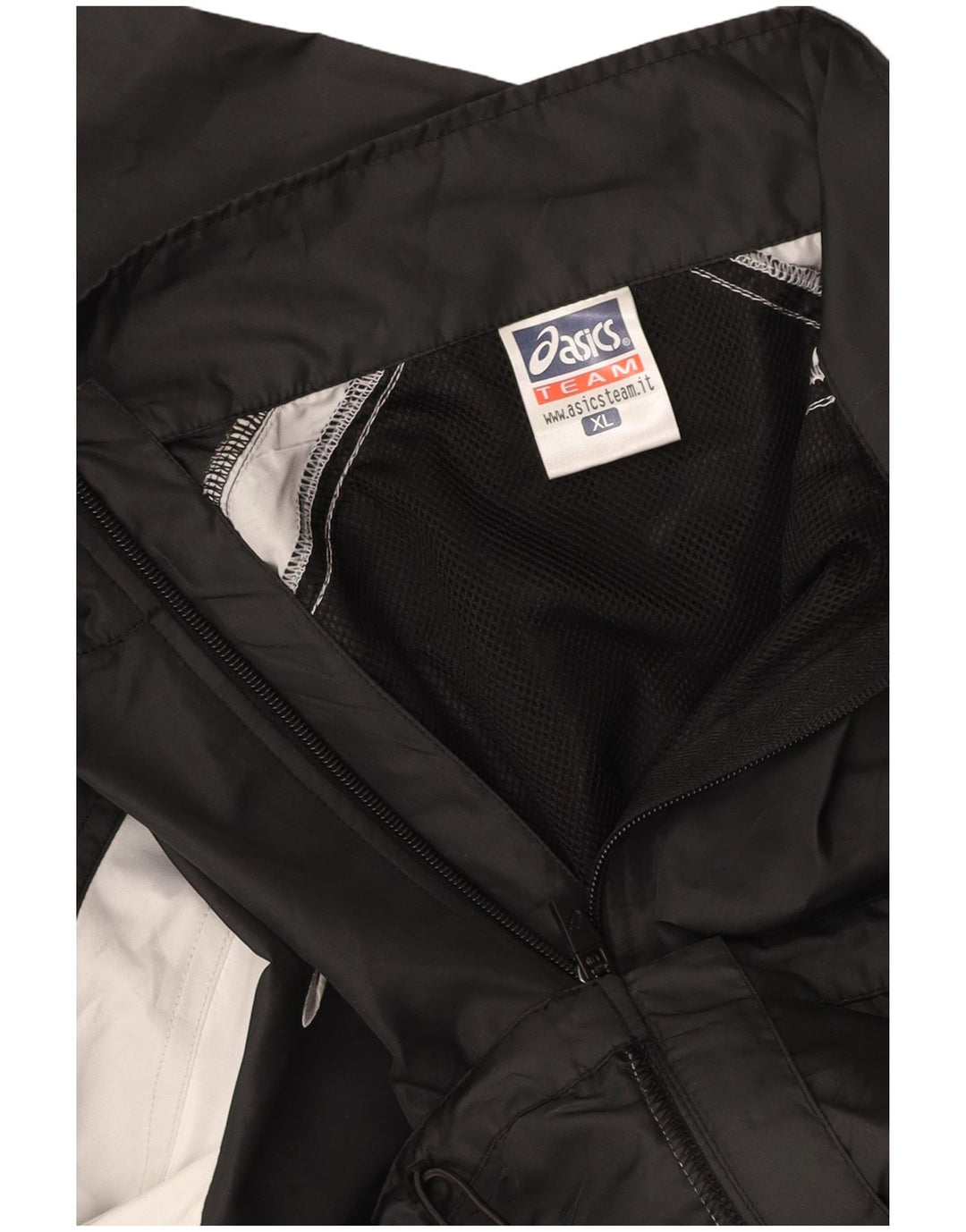 ASICS Mens Tracksuit Top Jacket XL Black Colourblock Microfibers