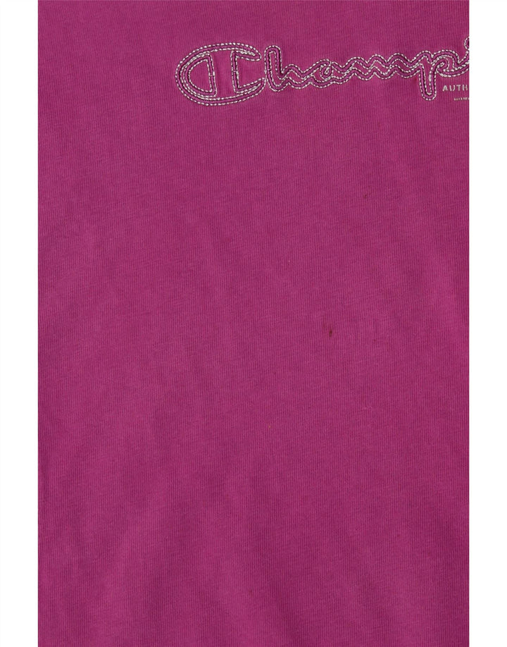 CHAMPION Womens Graphic T-Shirt Top UK 12 Medium Pink