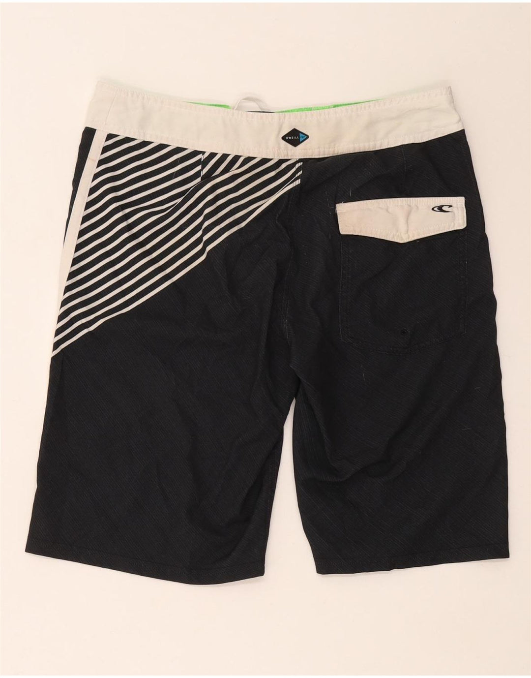 O'Neill Mens Graphic Swimming Shorts Medium  Black Striped Polyester