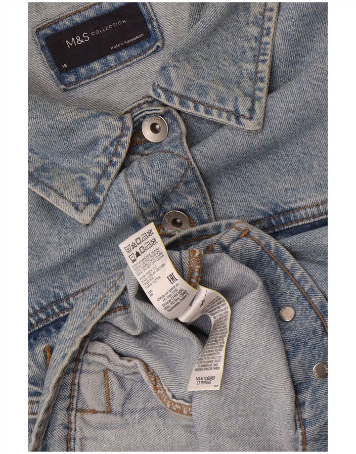 Marks & Spencer Womens Denim Jacket UK 18 XL Blue Cotton