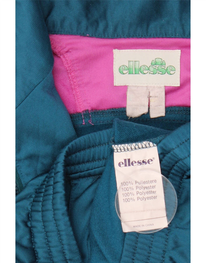 Ellesse Womens Tracksuit Top Jacket UK 20 2XL Green Colourblock Polyester