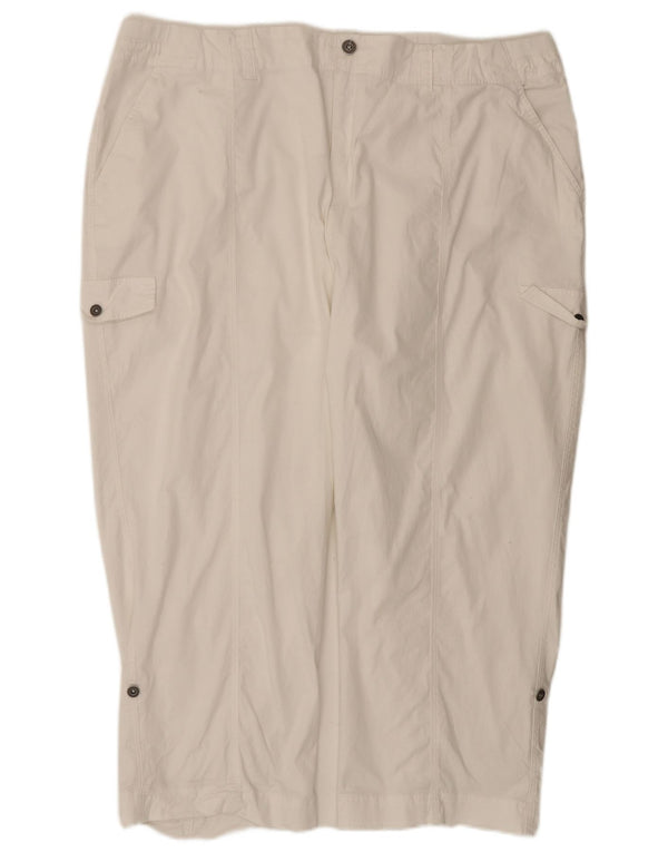 Marks & Spencer Womens Straight Cropped Trousers UK 22 3XL W44 L24 White