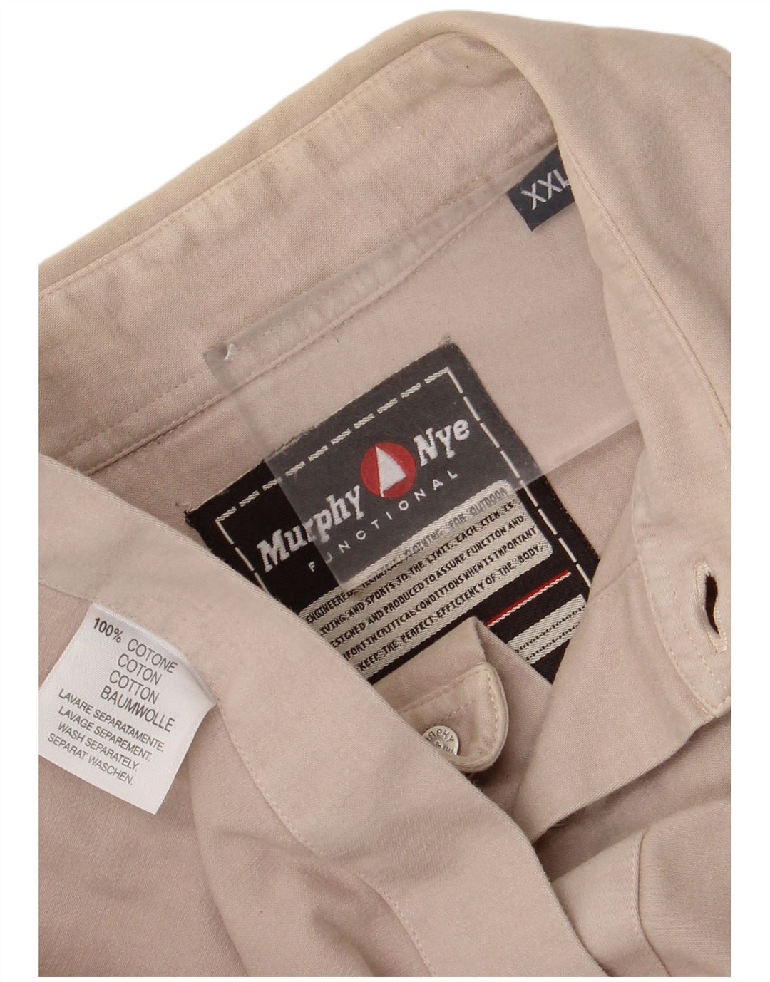 Murphy & Nye Mens Shirt 2XL Beige Cotton