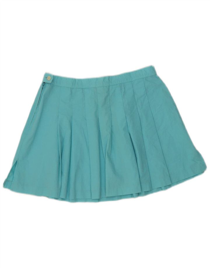 Sergio Tacchini Womens Pleated Mini Skirt W28 Medium Blue Cotton
