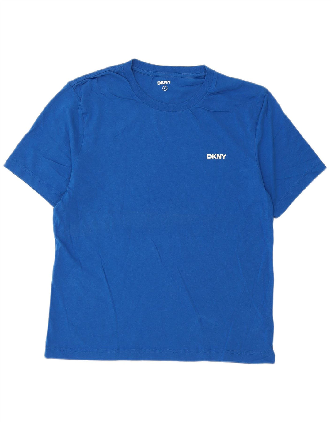 Dkny Womens T-Shirt Top UK 14 Large Blue Cotton