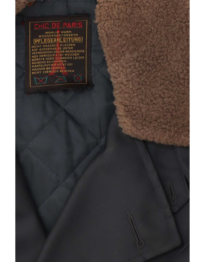 Chic Mens Double Breasted Coat UK 42 XL Navy Blue
