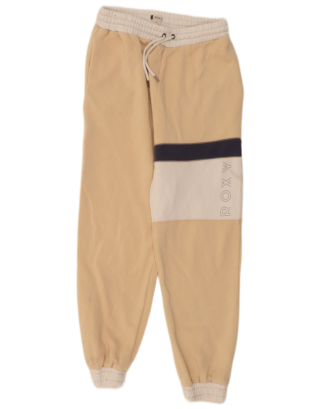 Roxy Mens Graphic Tracksuit Trousers Joggers Large Beige Colourblock
