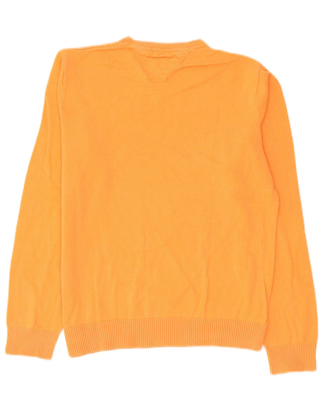 Tommy Hilfiger Mens V-Neck Jumper Sweater Medium Orange Cotton