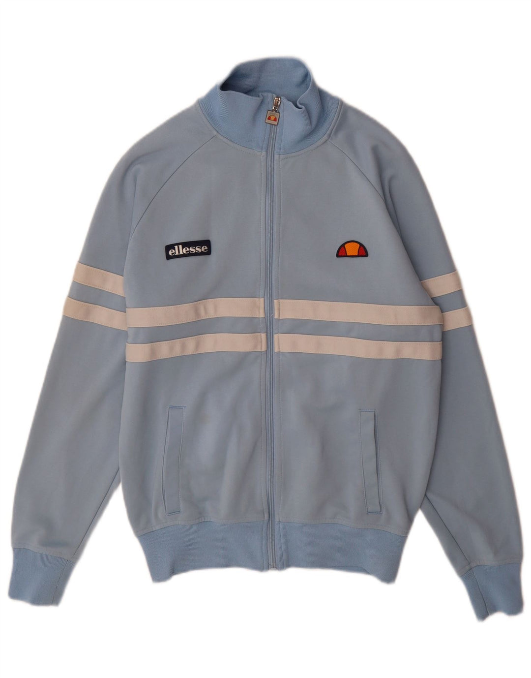 Ellesse Mens Tracksuit Top Jacket Medium Blue Striped Cotton