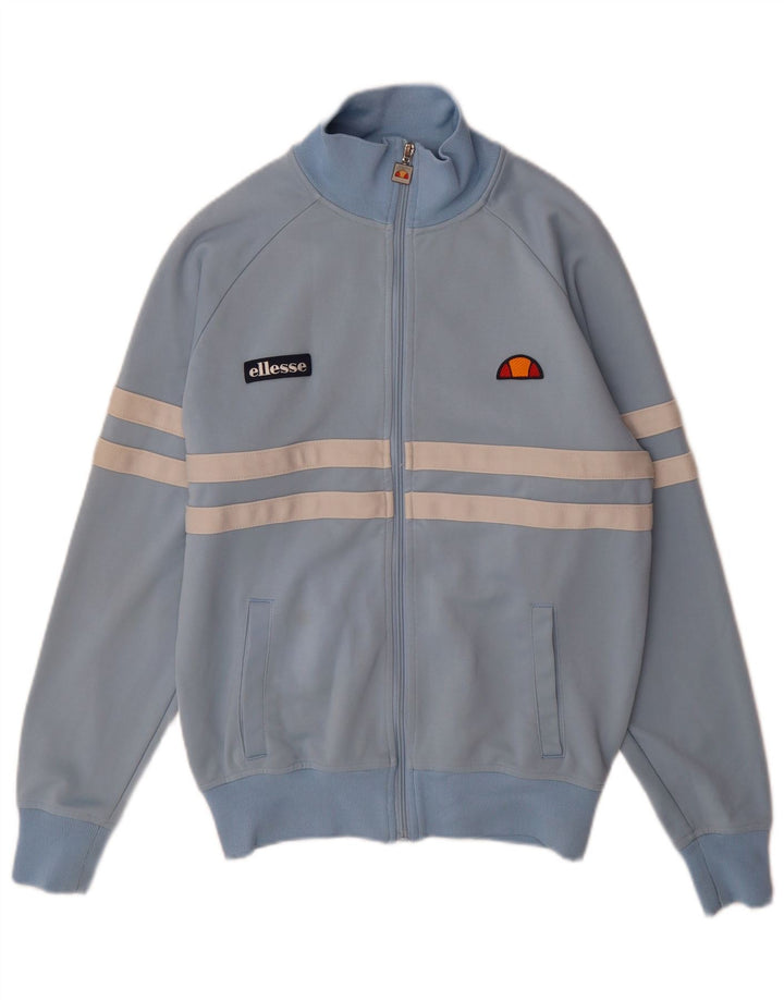 Ellesse Mens Tracksuit Top Jacket Medium Blue Striped Cotton