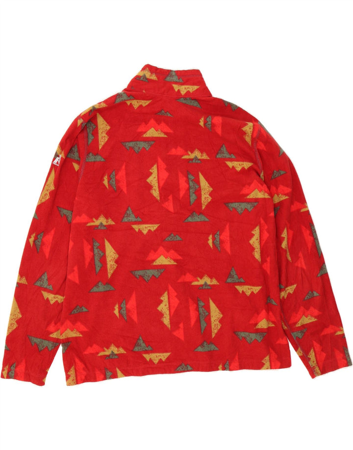 EDDIE BAUER Mens Zip Neck Fleece Jumper XL Red Geometric Polyester Vintage Eddie Bauer and Second-Hand Eddie Bauer from Messina Hembry 