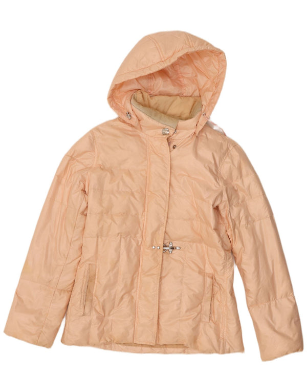 Fay Womens Hooded Padded Jacket UK 14 Large Pink Synthetic