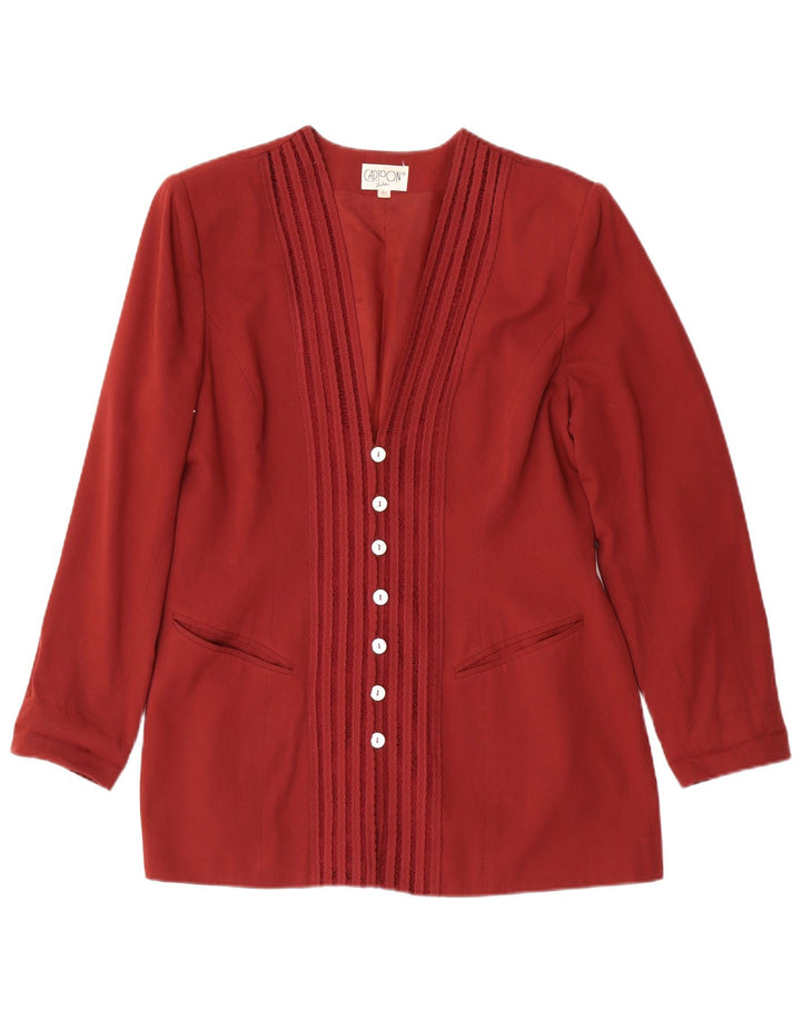 CARTOON Womens 7 button Blazer Jacket IT 42 Medium Red Viscose