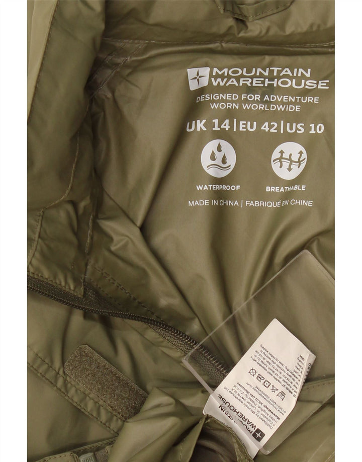 Mountain Warehouse Womens Rain Jacket UK 14 Large Khaki Nylon