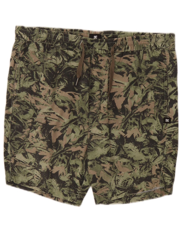 DC Mens Sport Shorts Small Green Camouflage Cotton