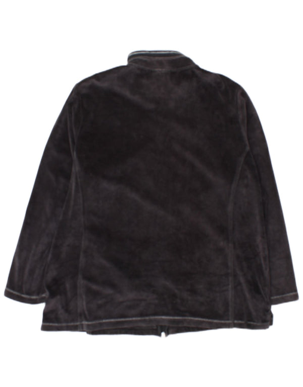 Champion Womens Comfort Fit Velvet Tracksuit Top Jacket UK 22 3XL Grey